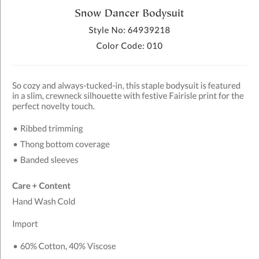Snow Dancer Bodysuit - Picture 6 of 6